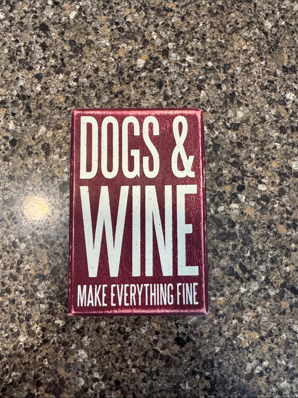 Primitives by Kathy Dogs & Wine Antiqued Finish Sign